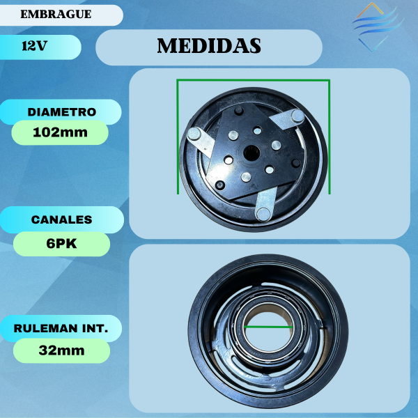 EMBRAGUE Delphi CVC 6PK 12v Estriado - Imagen 4