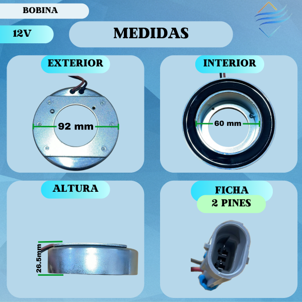 BOBINA COMPRESOR DELPHI CORSA ASTRA S10 MERIVA PALIO - Imagen 2