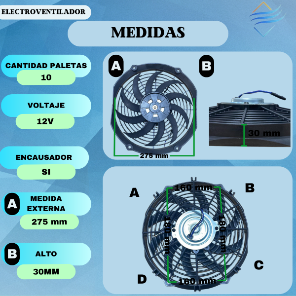 ELECTROVENTILADOR 12" 12V - Imagen 3