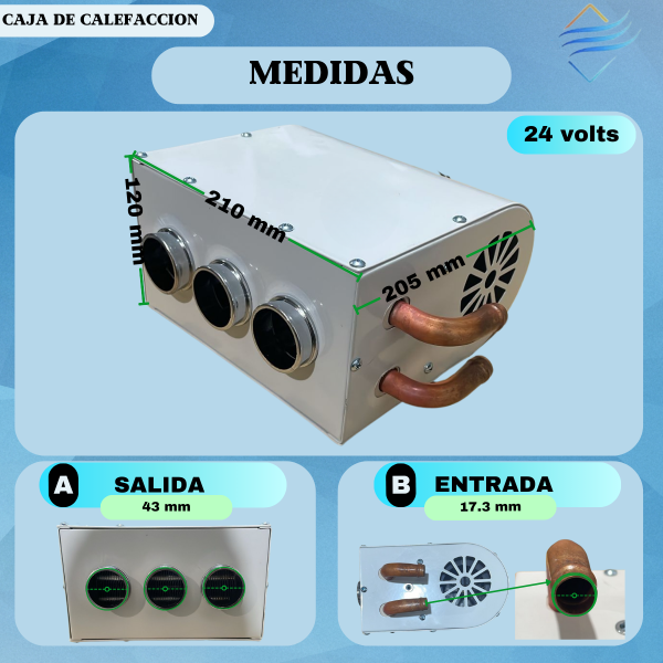 CAJA CALEFACTORA 3 BOCAS CON COMANDO 24V - Imagen 2