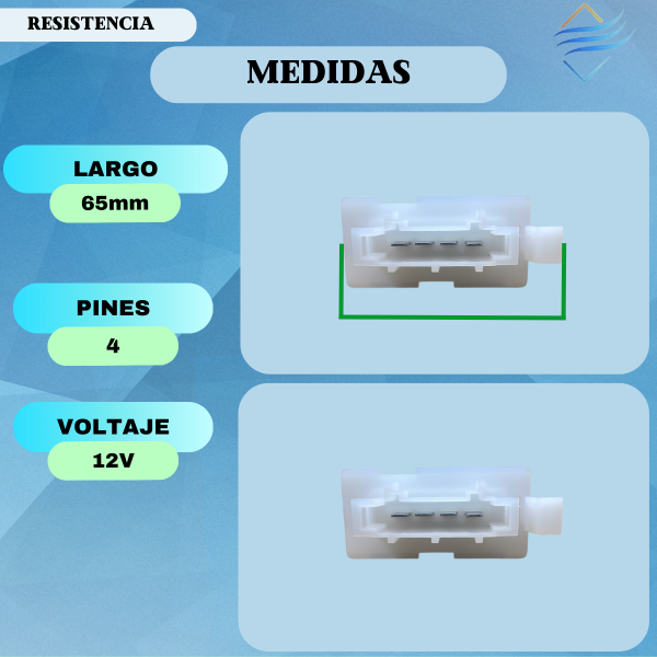 RESISTENCIA VARIADOR FORZADOR PEUG PARTNER BERLINGO CORS 2 4 PIN - Imagen 2