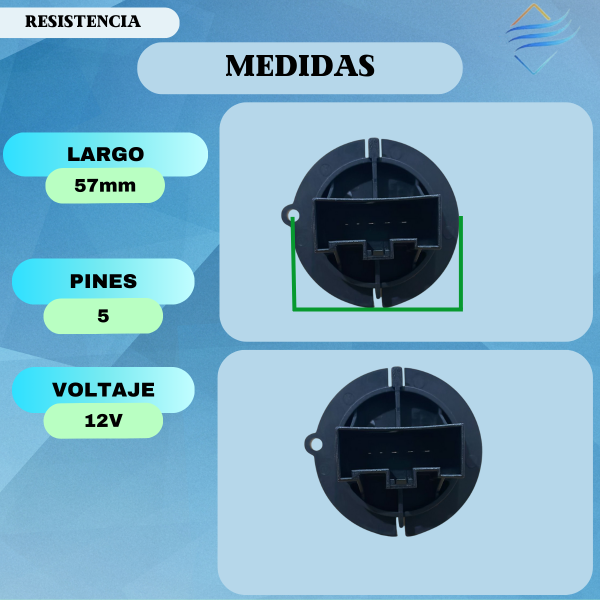 RESISTENCIA VARIADOR FORZADOR PEUGEOT 206 207 307 5 PINES - Imagen 3