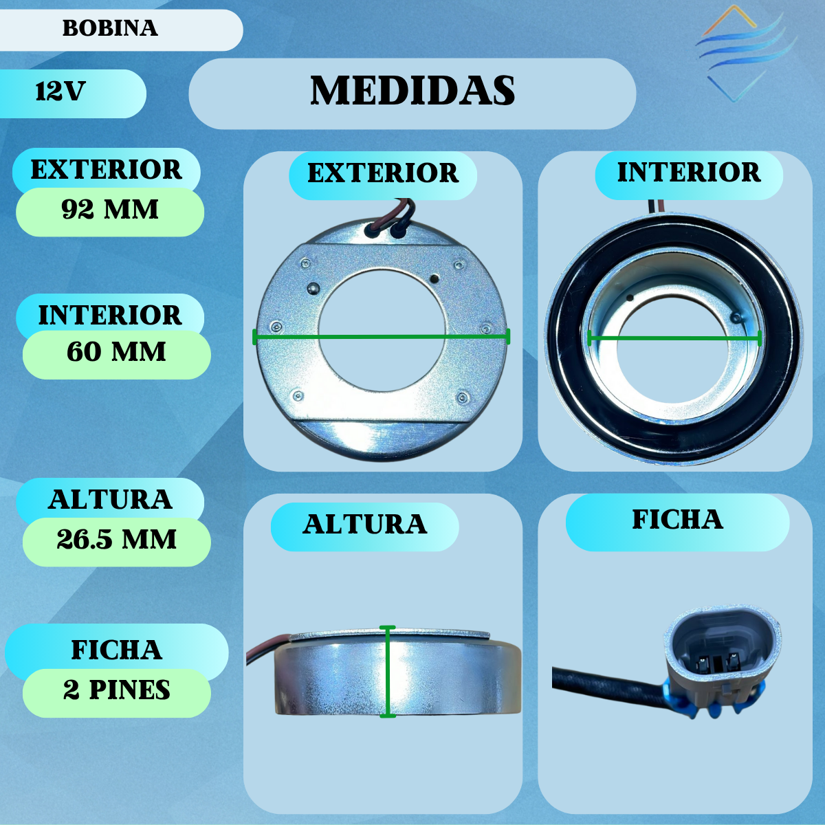 BOBINA COMPRESOR DELPHI CORSA ASTRA S10 MERIVA PALIO - Imagen 2