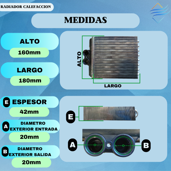 Radiador De Calefaccion Chevrolet Corsa Suzuki Fun - Imagen 4