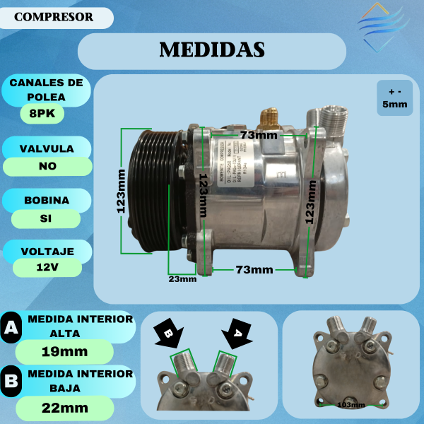 COMPRESOR 507 8PK V 12 - Imagen 5