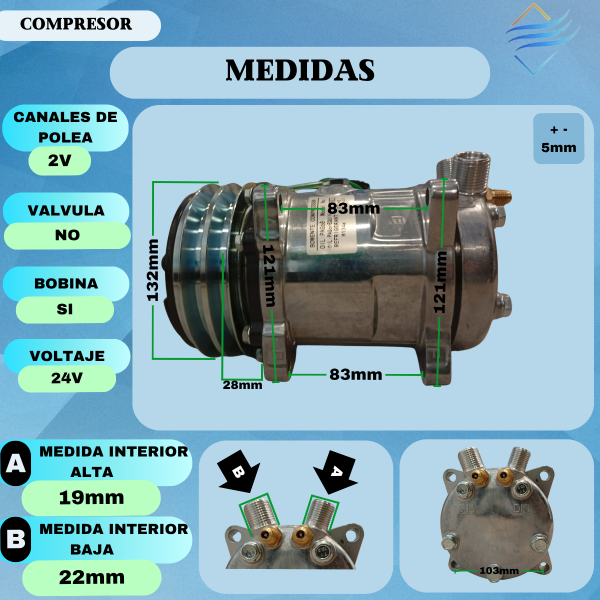 COMPRESOR 508 2AV 24V - Imagen 5