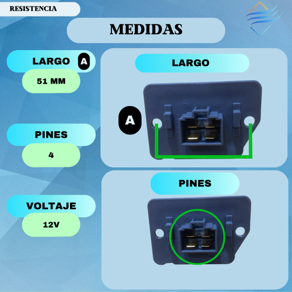 RESISTOR KIA SOUL 4 PIN - Imagen 2