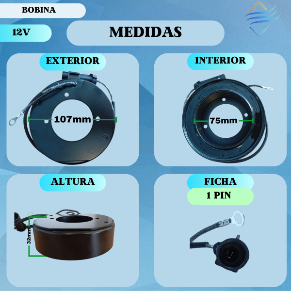 BOBINA FIAT DUCATO  PEUGEOT BOXER POLEA 4PK 115MM - Imagen 3