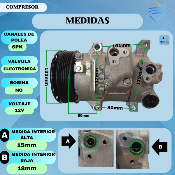COMPRESORES AIRE ACONDICIONADO TOYOTA COROLLA 1.8 16V-2.0 16V 16 - Imagen 4