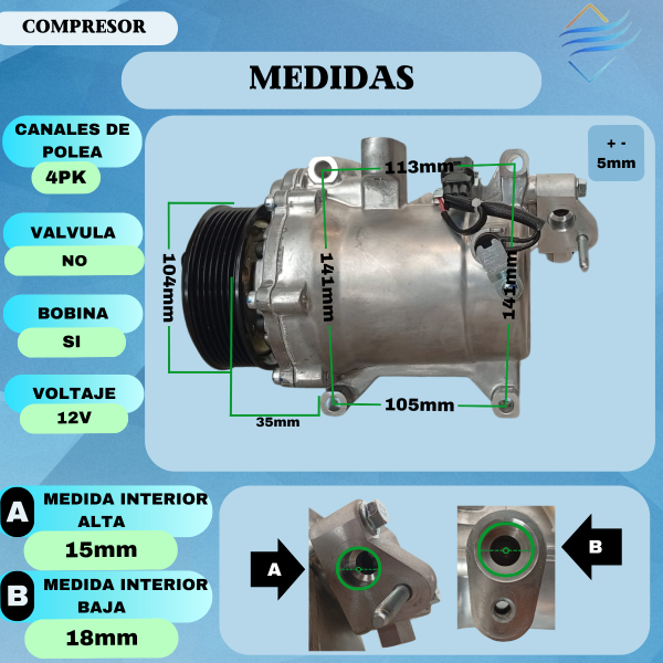 COMPRESOR HONDA CRV 2.4 - 2007 - Imagen 4