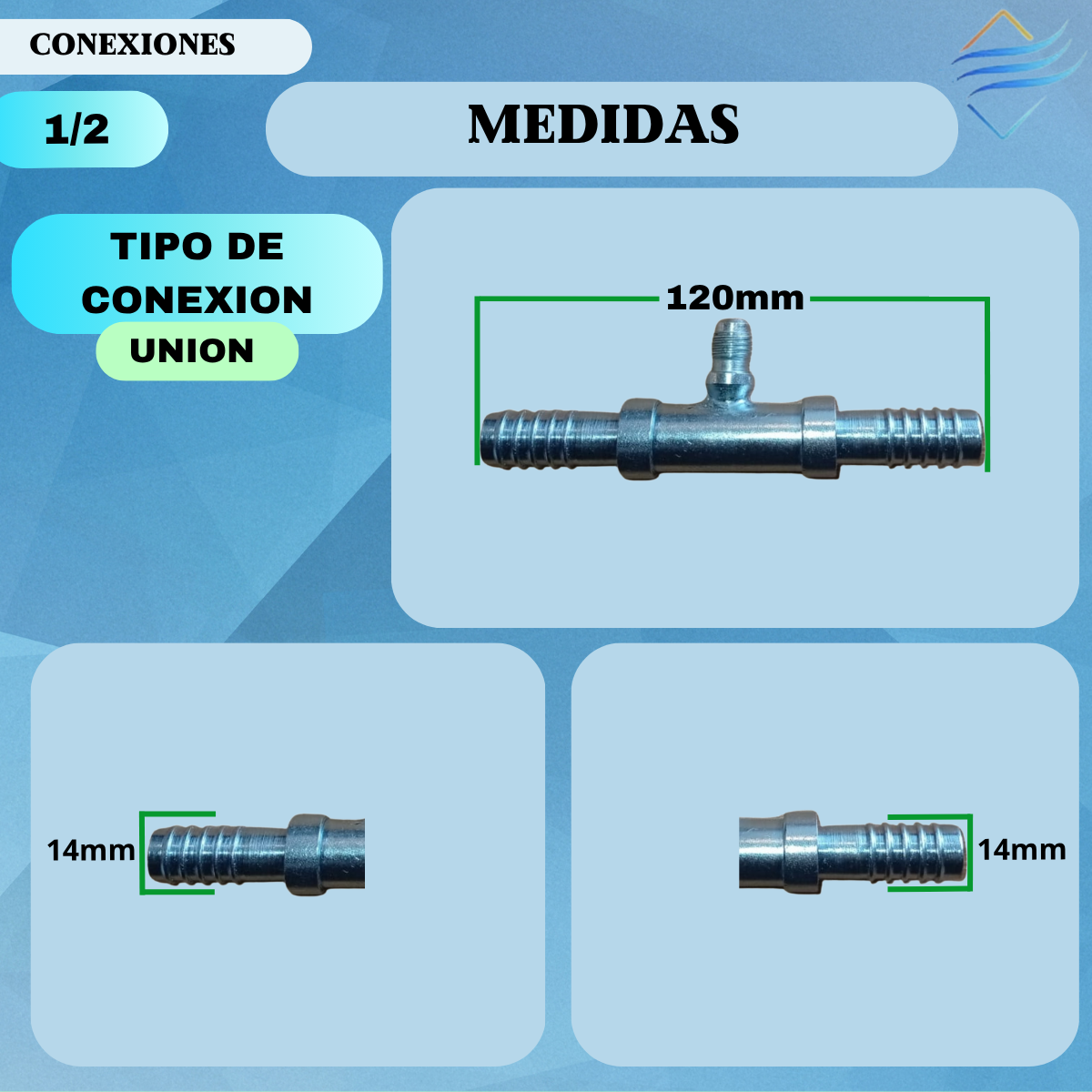 Unión Doble Hierro 1/2 con valvula R12 - Imagen 3