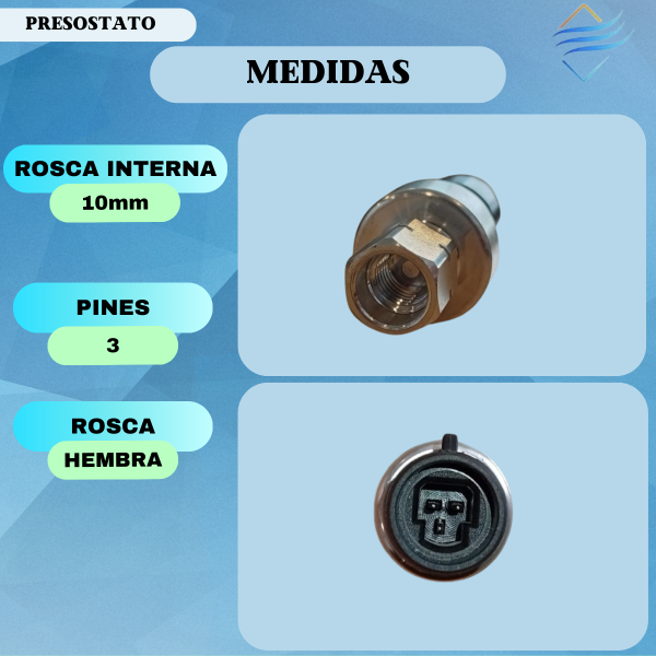 SENSOR PRESOSTATO FIAT PEUGEOT RENAULT 3 PINES - Imagen 2