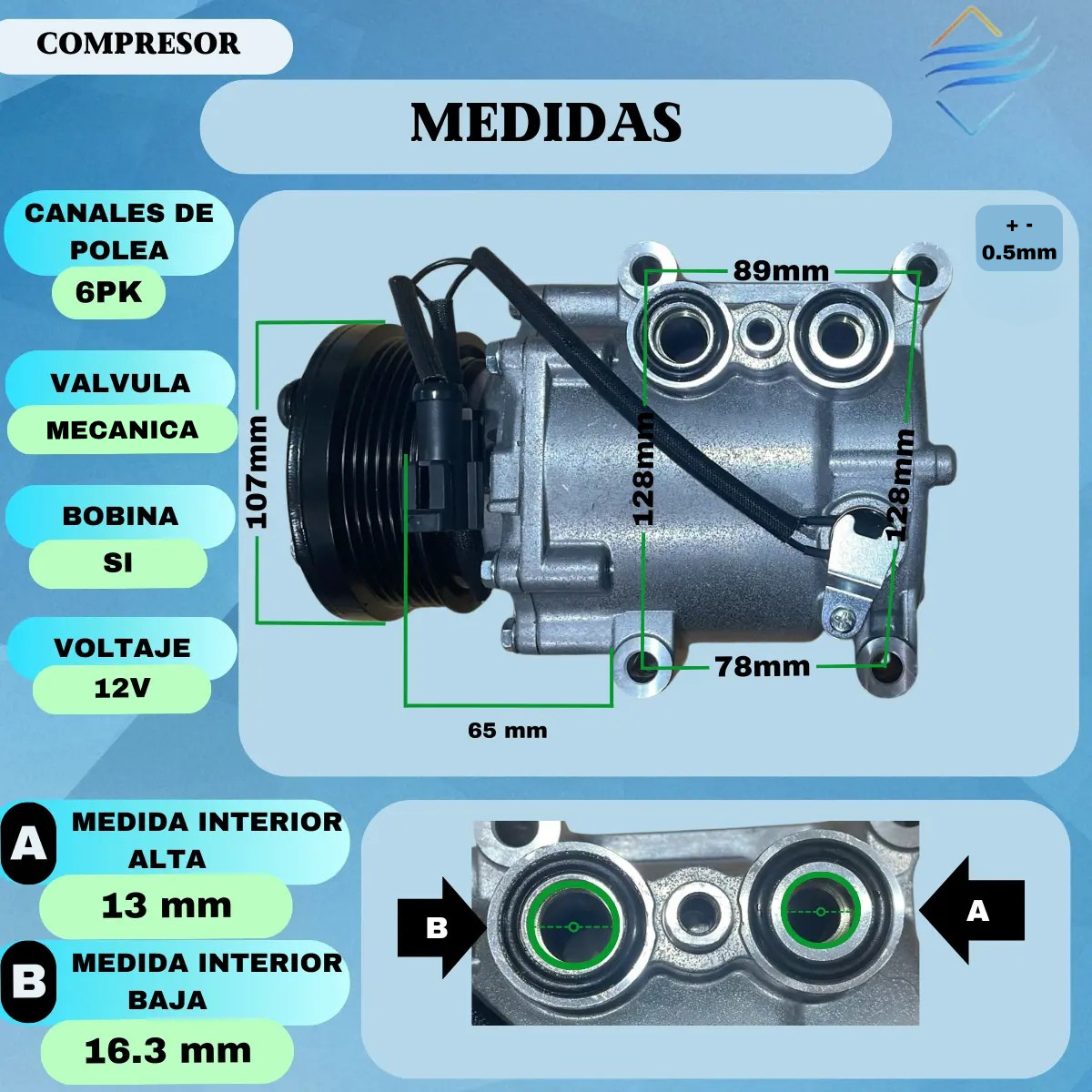 COMPRESOR FORD FOCUS 07/12 MOTOR 2.0 DURATEC - Imagen 3
