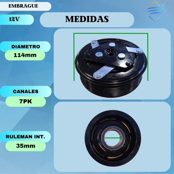 EMBRAGUE COMPRESOR CHEVROLET CORSA CELTA PRISMA AGILE ASTRA MONTANA MERIVA S10 - Imagen 4