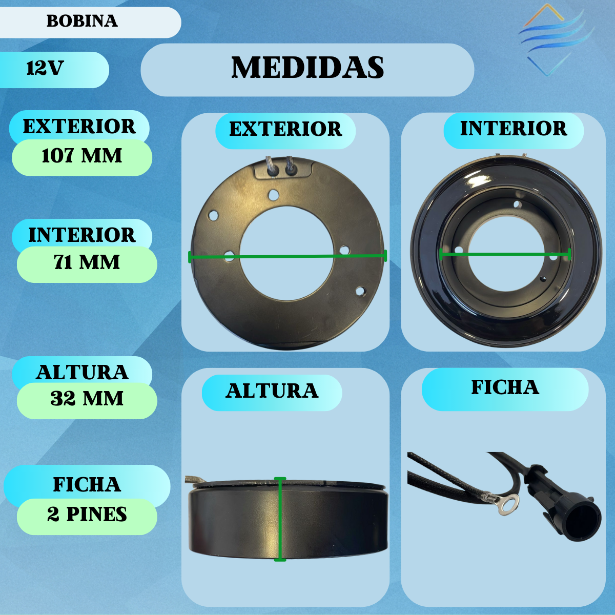 BOBINA FIAT DUCATO PEUGEOT BOXER POLEA 4PK 115MM - Imagen 2