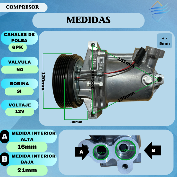 COMPRESOR RENAULT FLUENCE 2.0 / CAPTUR - Imagen 3