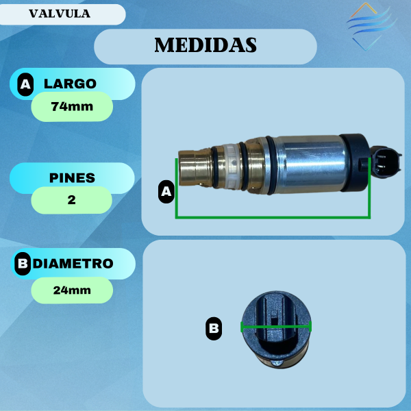 VALVULA CONTROL VARIABLE SANDEN PXE14/16 73 mm - Imagen 2