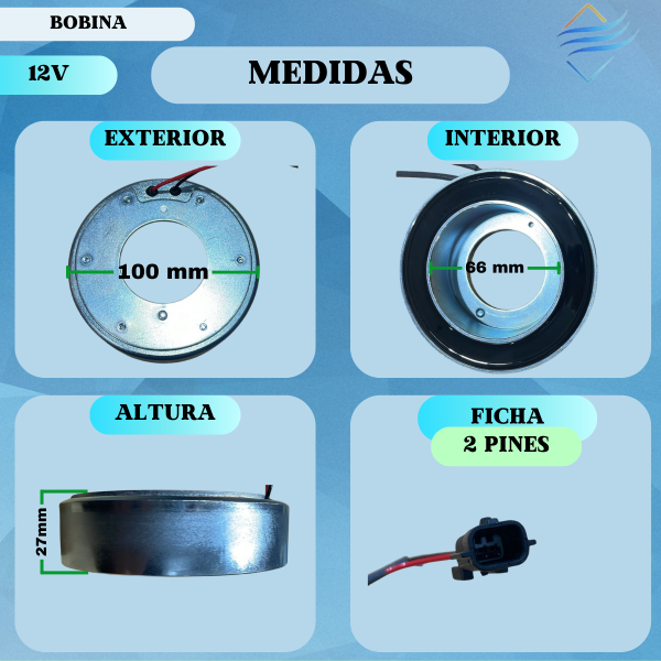 BOBINA Calsonic 12SC 12v - Imagen 2