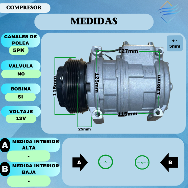 Compresor BMW E34/36 ND 10PA17C 5PK 12v - Imagen 3