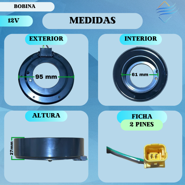 BOBINAS AIRE ACONDICIONADO CITROEN C2/C3 AIRCROSS/PICASSO 1.6 L 16V DOHC L4 EC5 VTI / PEUGEOT 208/2008 TIPTRONIC 1.6 - Imagen 2