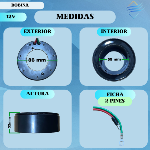 BOBINAS AIRE ACONDICIONADO HONDA CITY 2007.. POLEA 5PK 114MM - Imagen 2