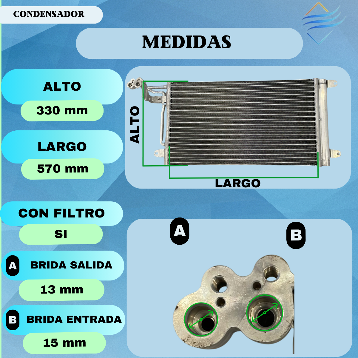 CONDENSADOR VW POLO 2016=>/AUDI A1-2008 - Imagen 3
