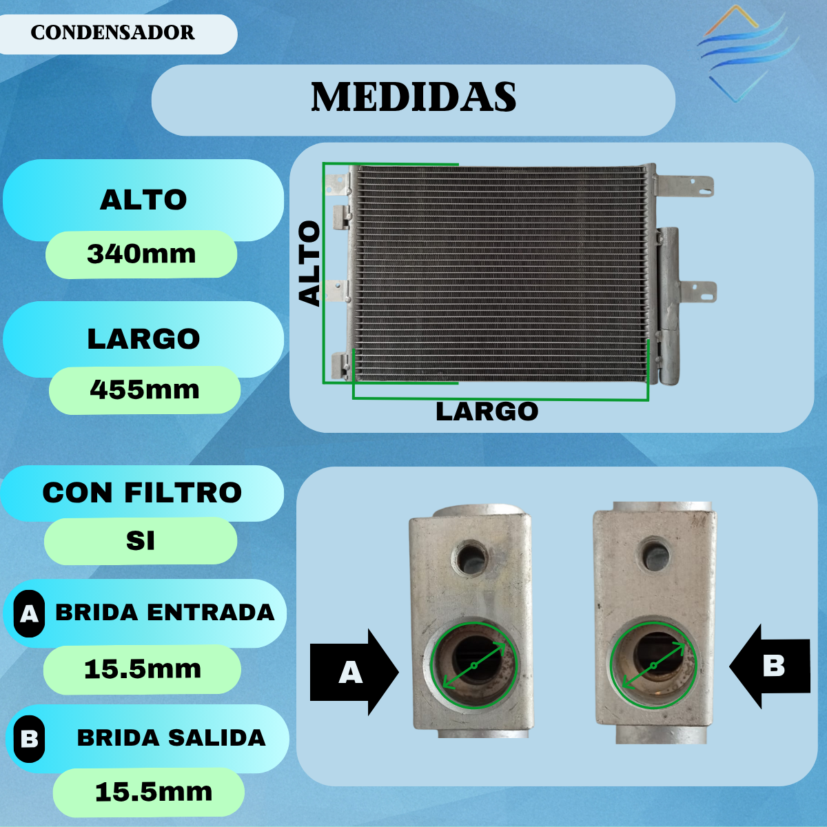Condensador Tector Eurocargo 90-11 Brazado - Imagen 3