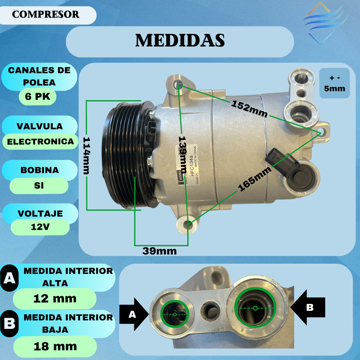 COMPRESOR FIAT TORO- JEEP COMPASS/ RENEGADE - Imagen 3