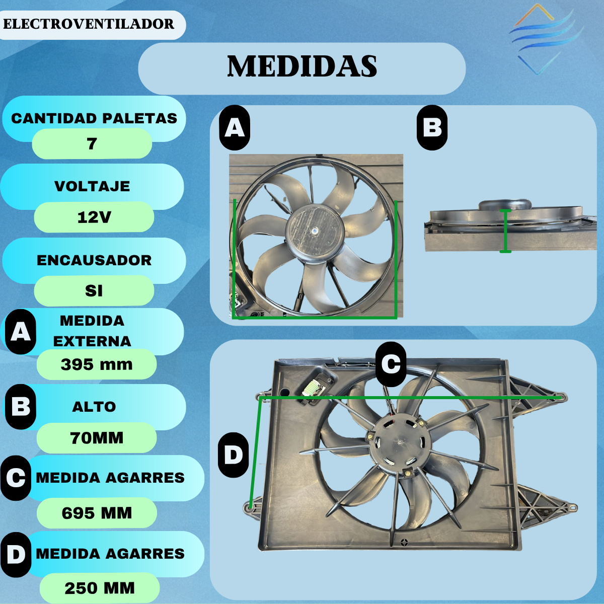 ELECTROVENTILADOR ORIG.V.W.TREND/FOX/SURAN C/E - Imagen 3