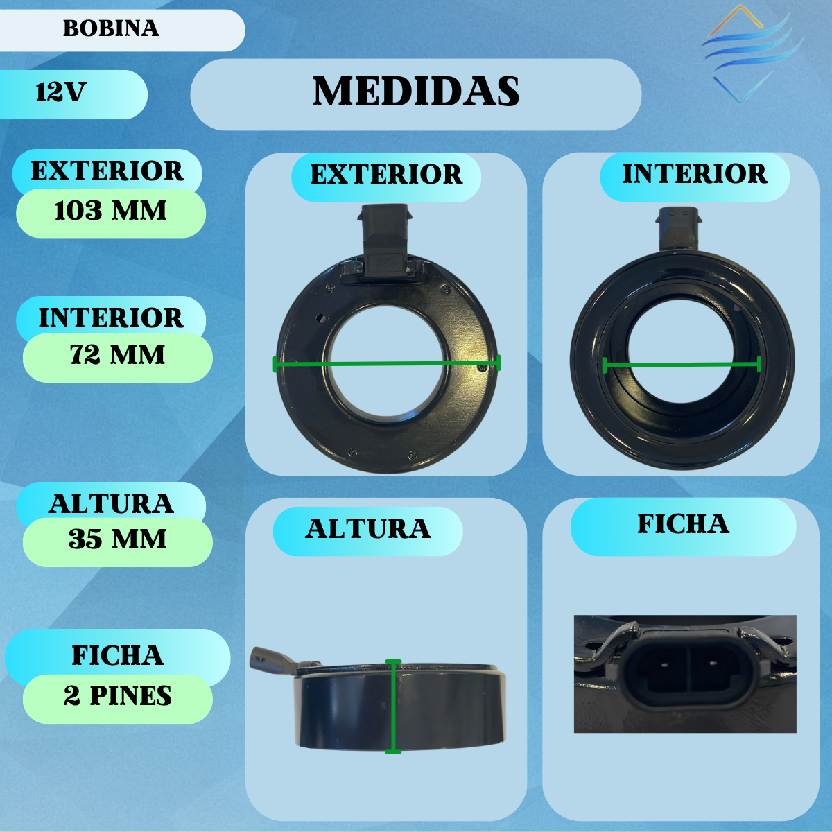 BOBINA AIRE ACONDICIONADO RENAULT MEGANE/SCENIC DELPHI V5 - Imagen 2