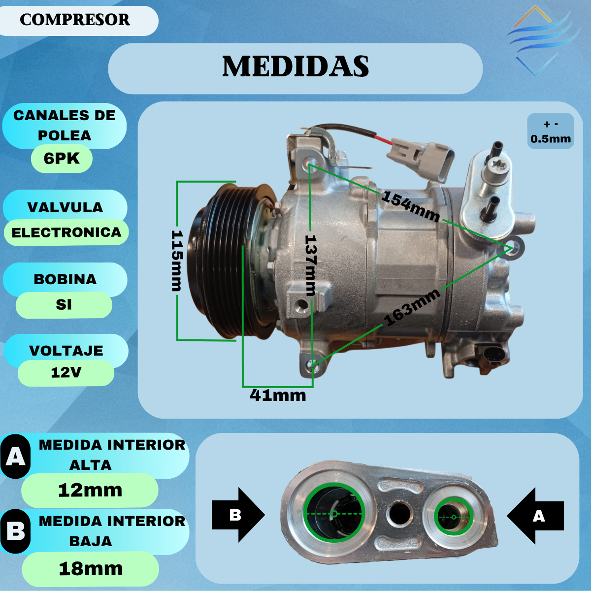 Compresor Aire Acondicionado Jeep Compass 2.4 - Imagen 3