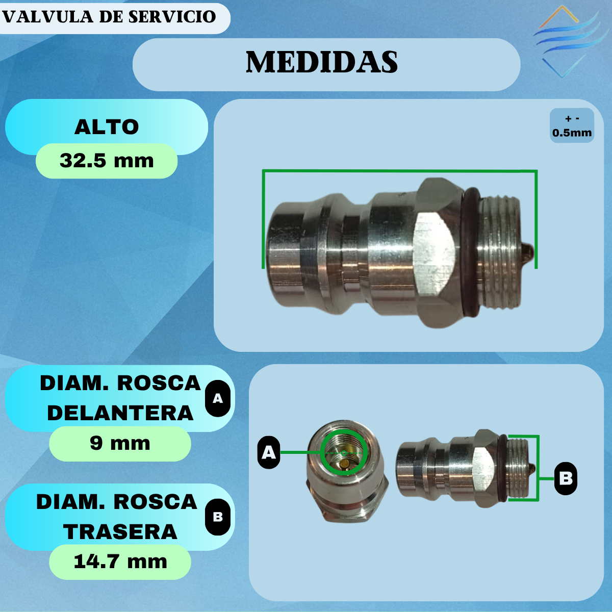 Valvula Servicio Volkswagen Alta R134 - Imagen 3