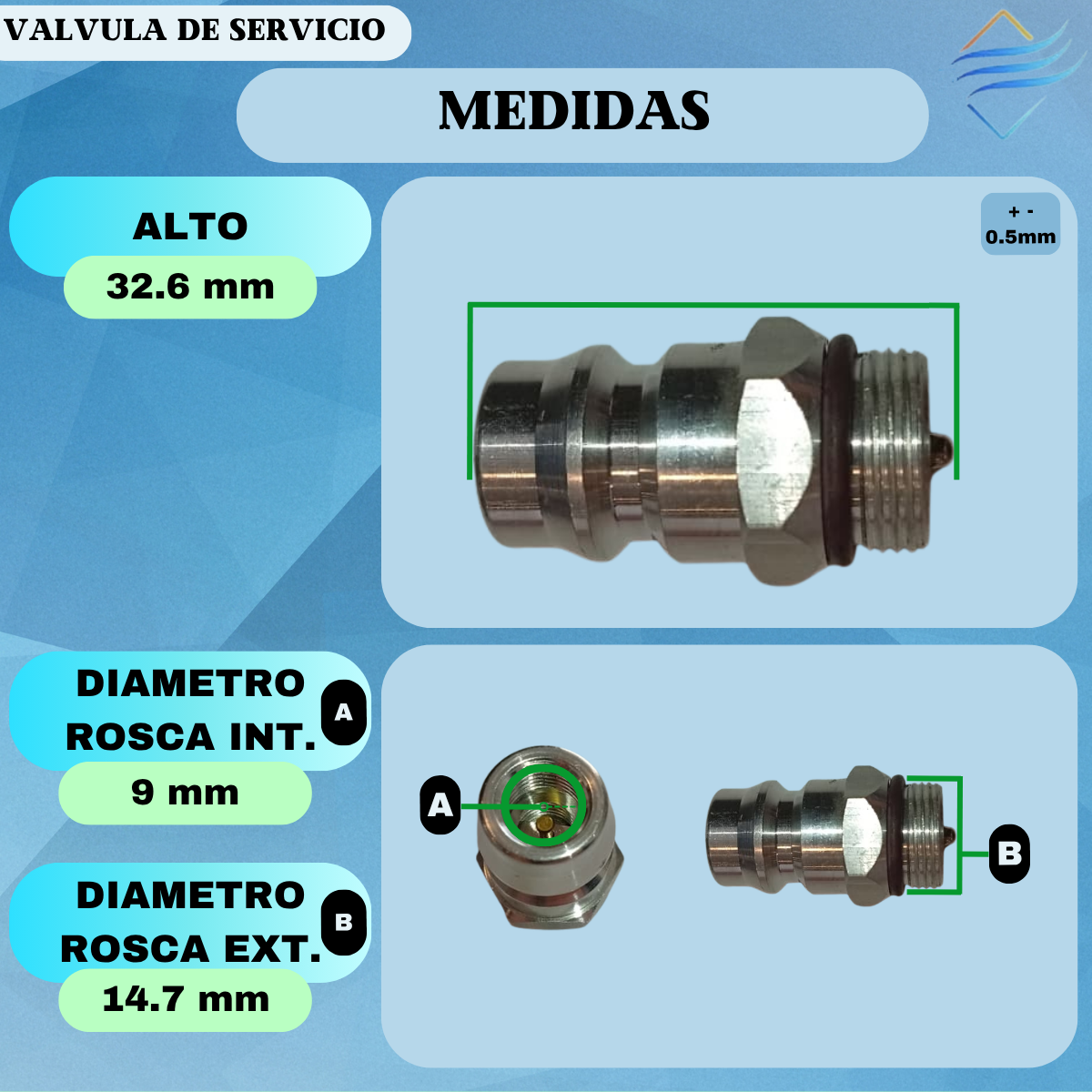 Valvula Servicio Volkswagen Alta R134 - Imagen 2