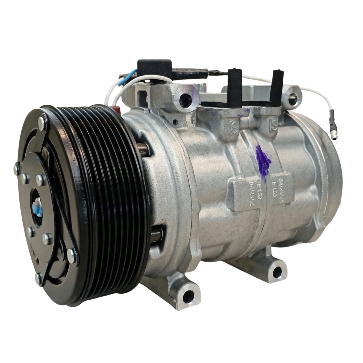 COMPRESOR COMUNIZADO CON EM 10P15 (PASANTE) - TRACTORES JD (5000/6000/9000) - MITSUBISHI L200 TRITON - 8PK 12V