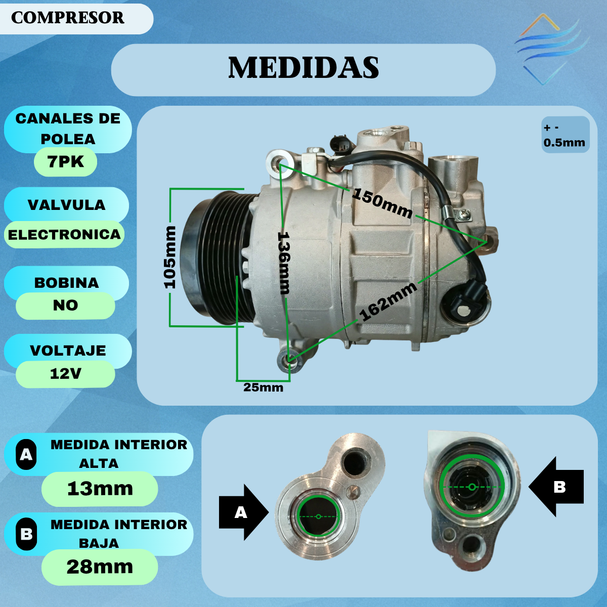 COMPRESOR MERCEDES BENZ W220 7PK - Imagen 3